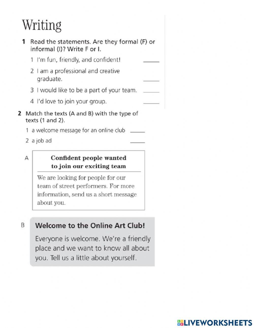 A2-bas Unit 1 Writing