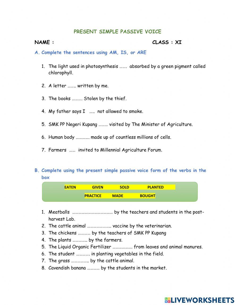 Passive voive Simple present