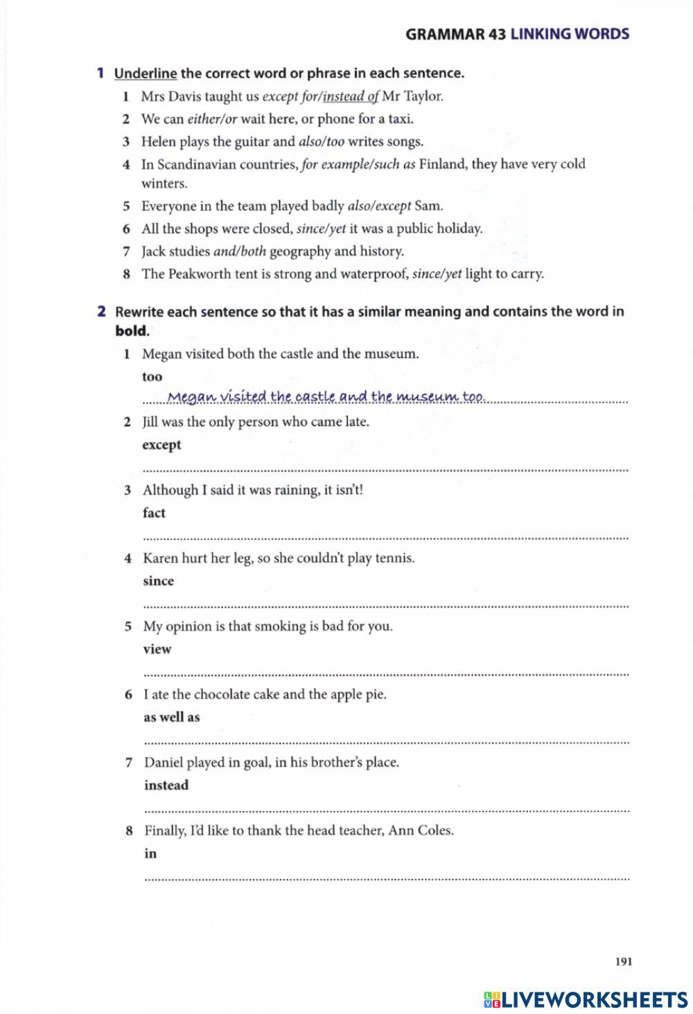 IELTS 5.0 - Unit 7 - Lesson 4 - Linking words
