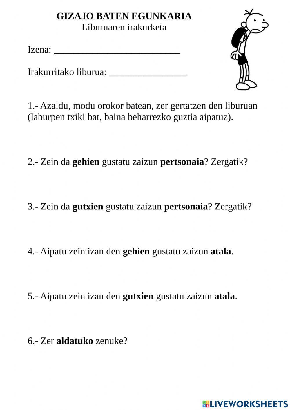 Gizajo baten egunkaria