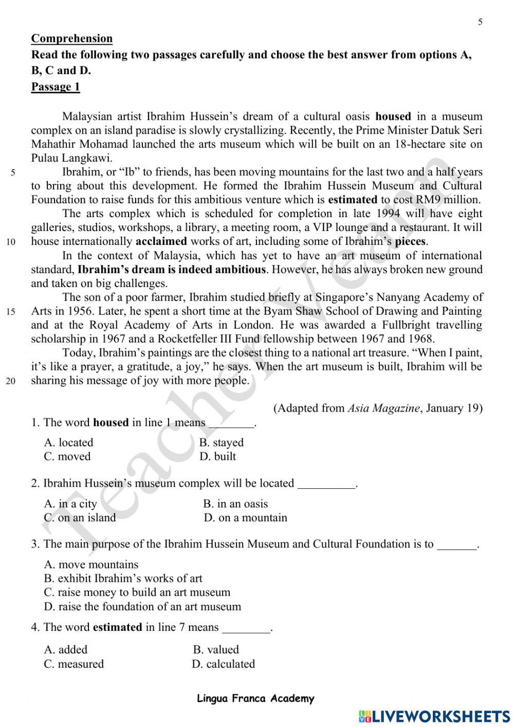 April J3 week 1 comprehension