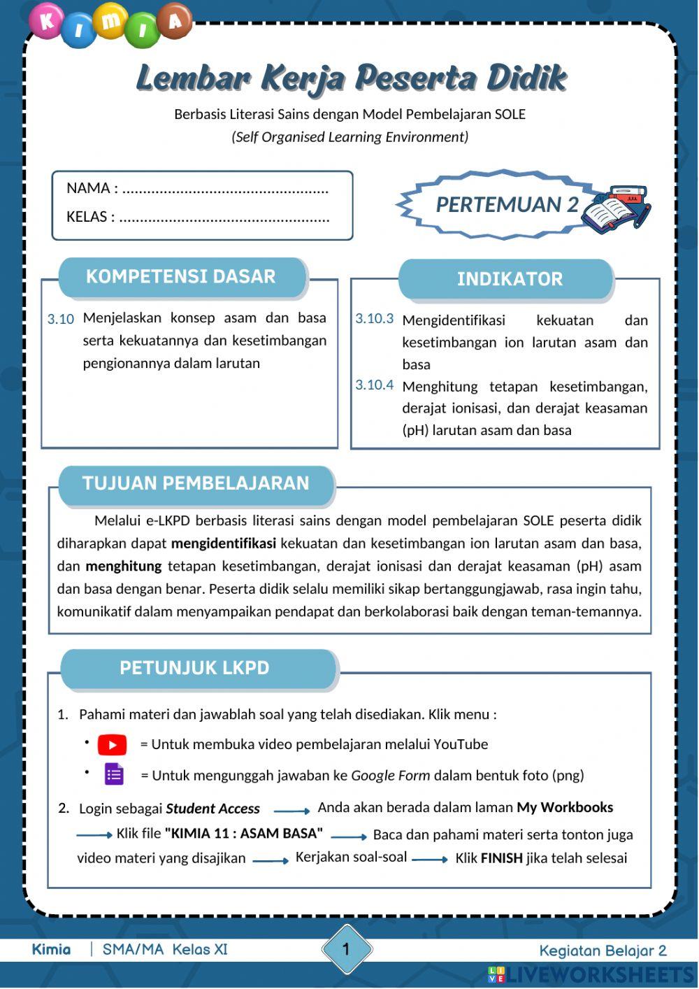 Kesetimbangan Ion Dalam Larutan Asam dan Basa