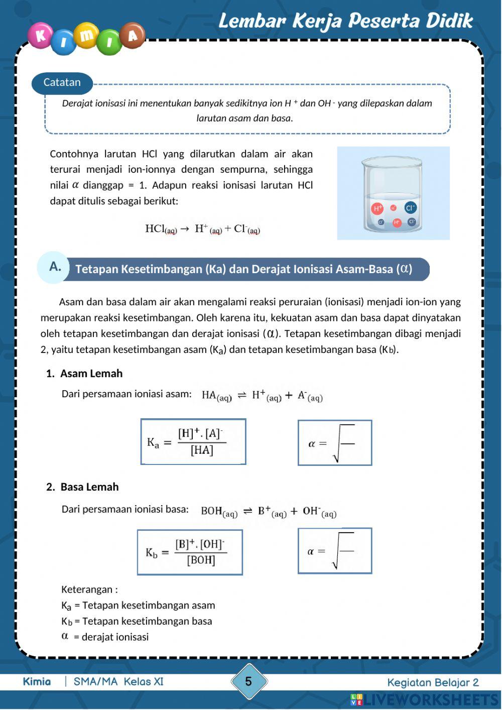 Kesetimbangan Ion Dalam Larutan Asam dan Basa