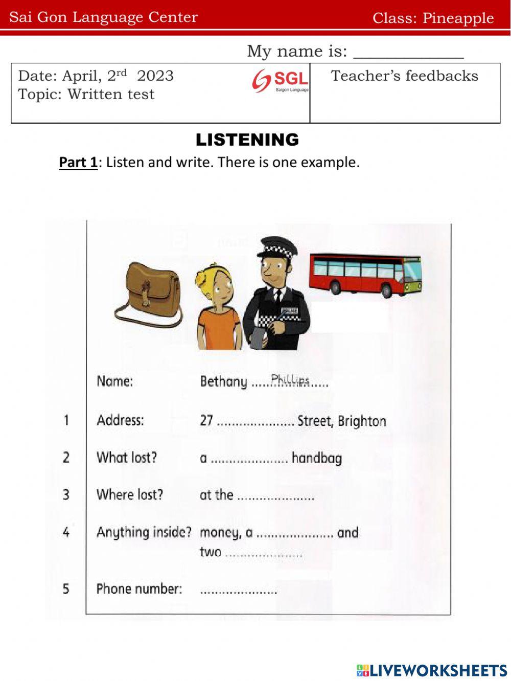 Pineapple.Written test(01.04)