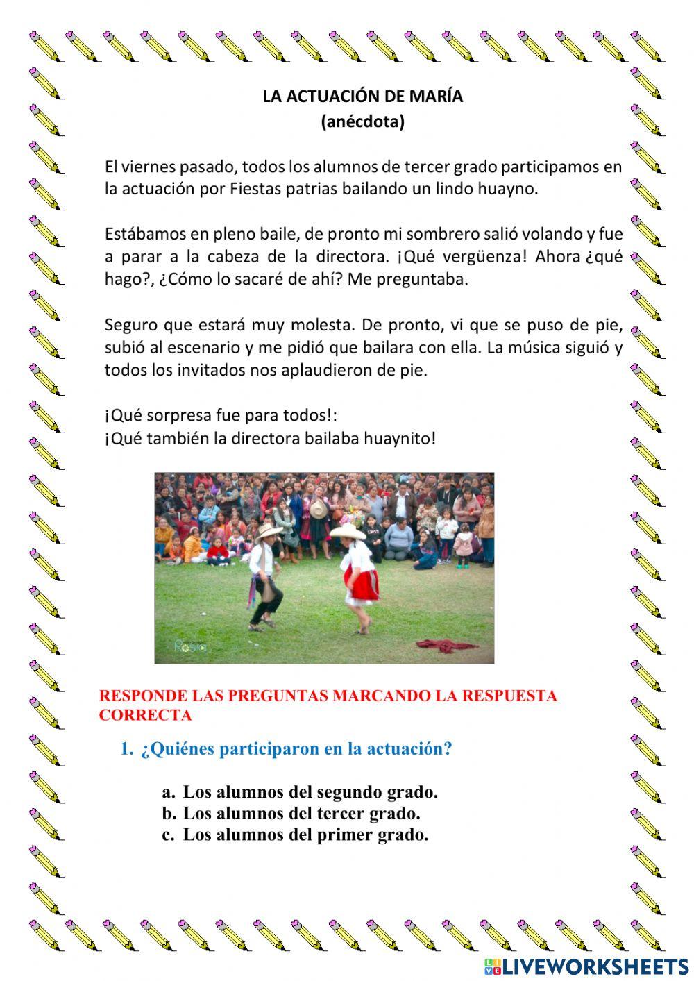 Ficha de comprensión lectora