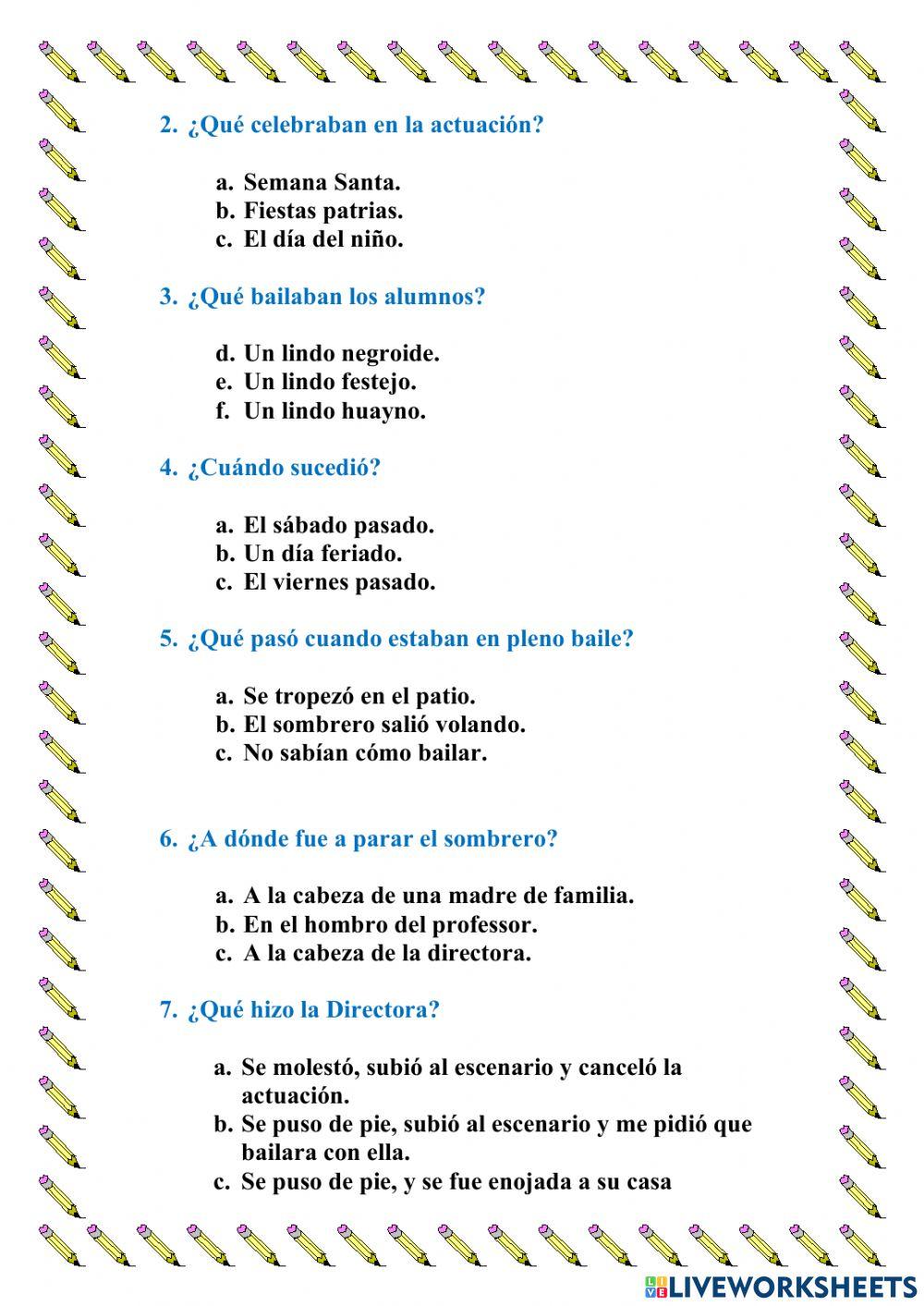 Ficha de comprensión lectora