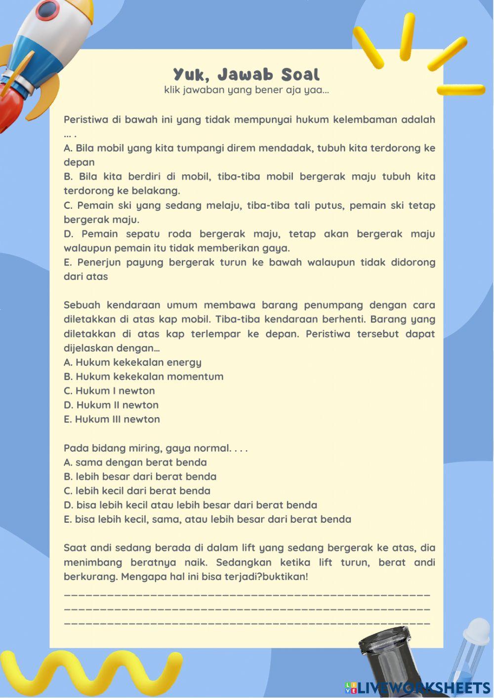 e-LKPD HUKUM NEWTON FISIKA SMA-MA Kelas X