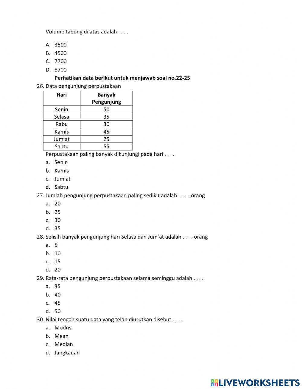 Penilaian Akhir Tahun kelas 6