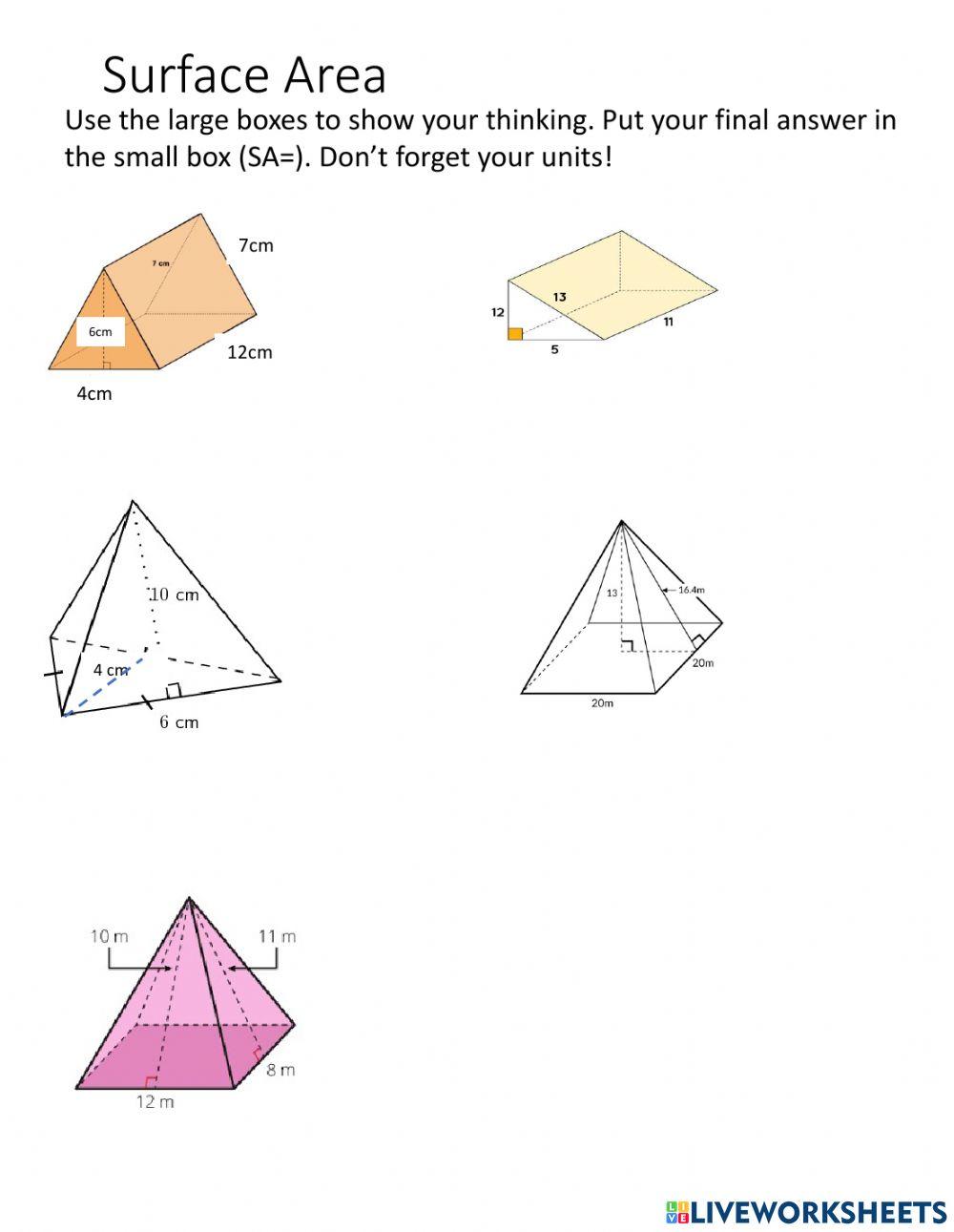 Surface Area Surface Area
