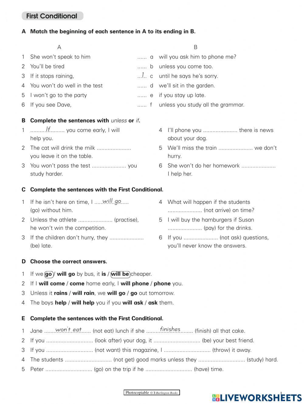  First conditional sentences 