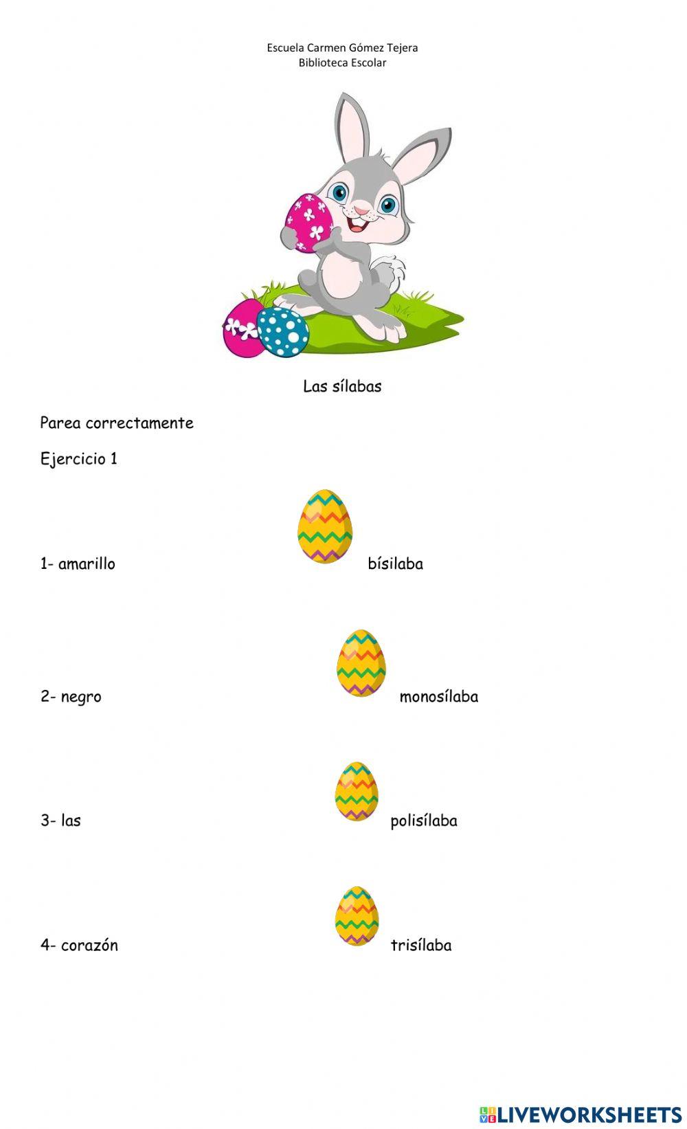 Clasificación de palabras pareo