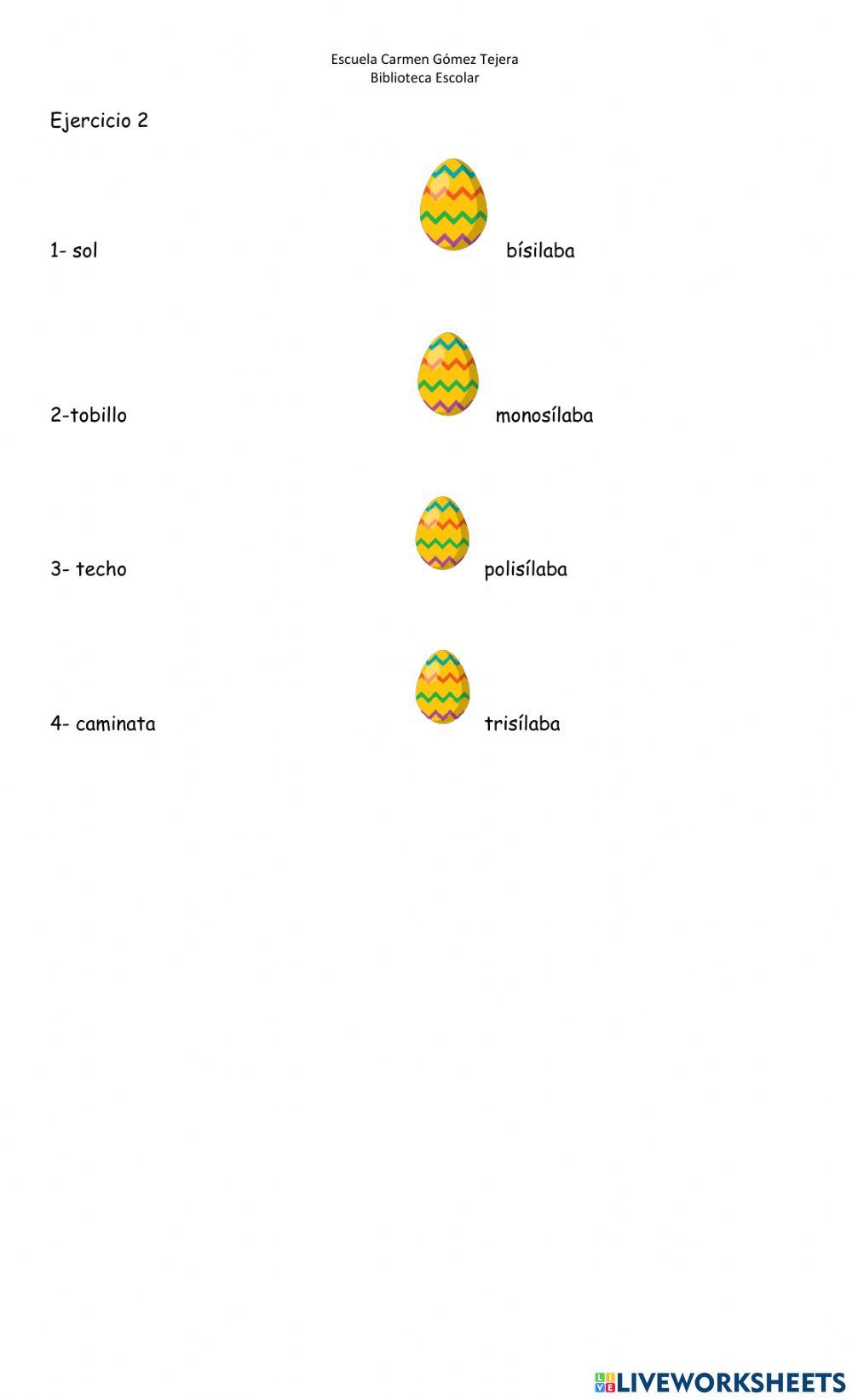 Clasificación de palabras pareo