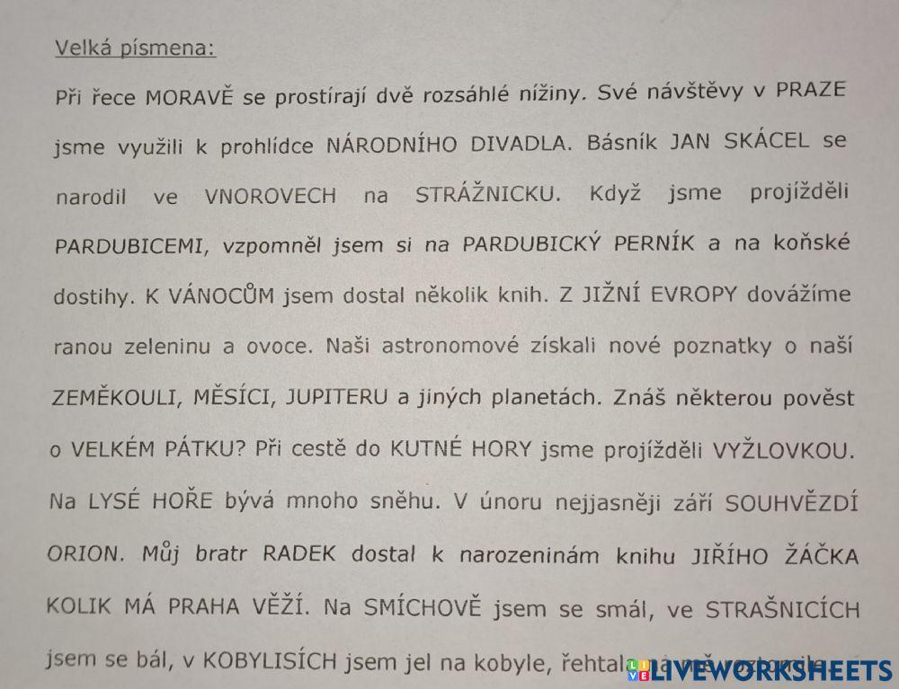 Velká písmena, pravopis