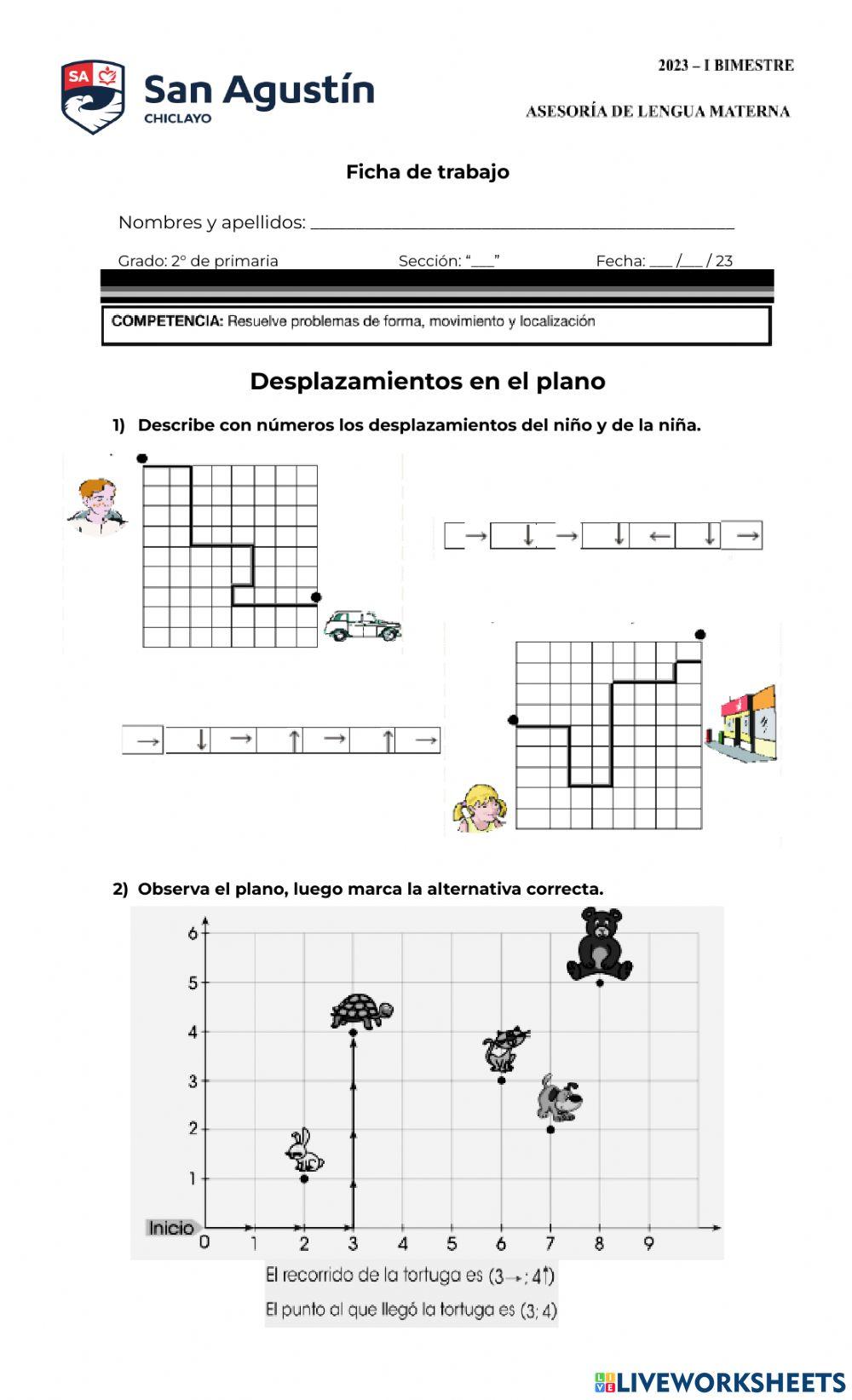 Desplazamientos en el plano