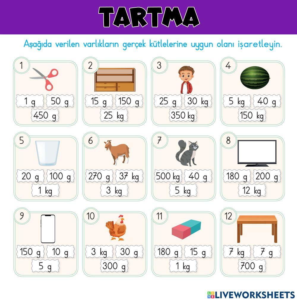 Tartma-Kilogram-Gram