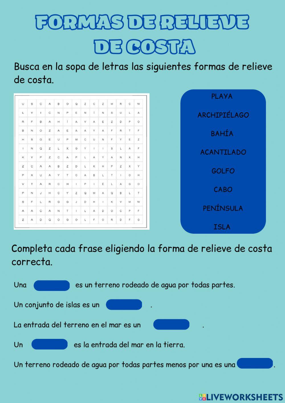 Formas de relieve de costa