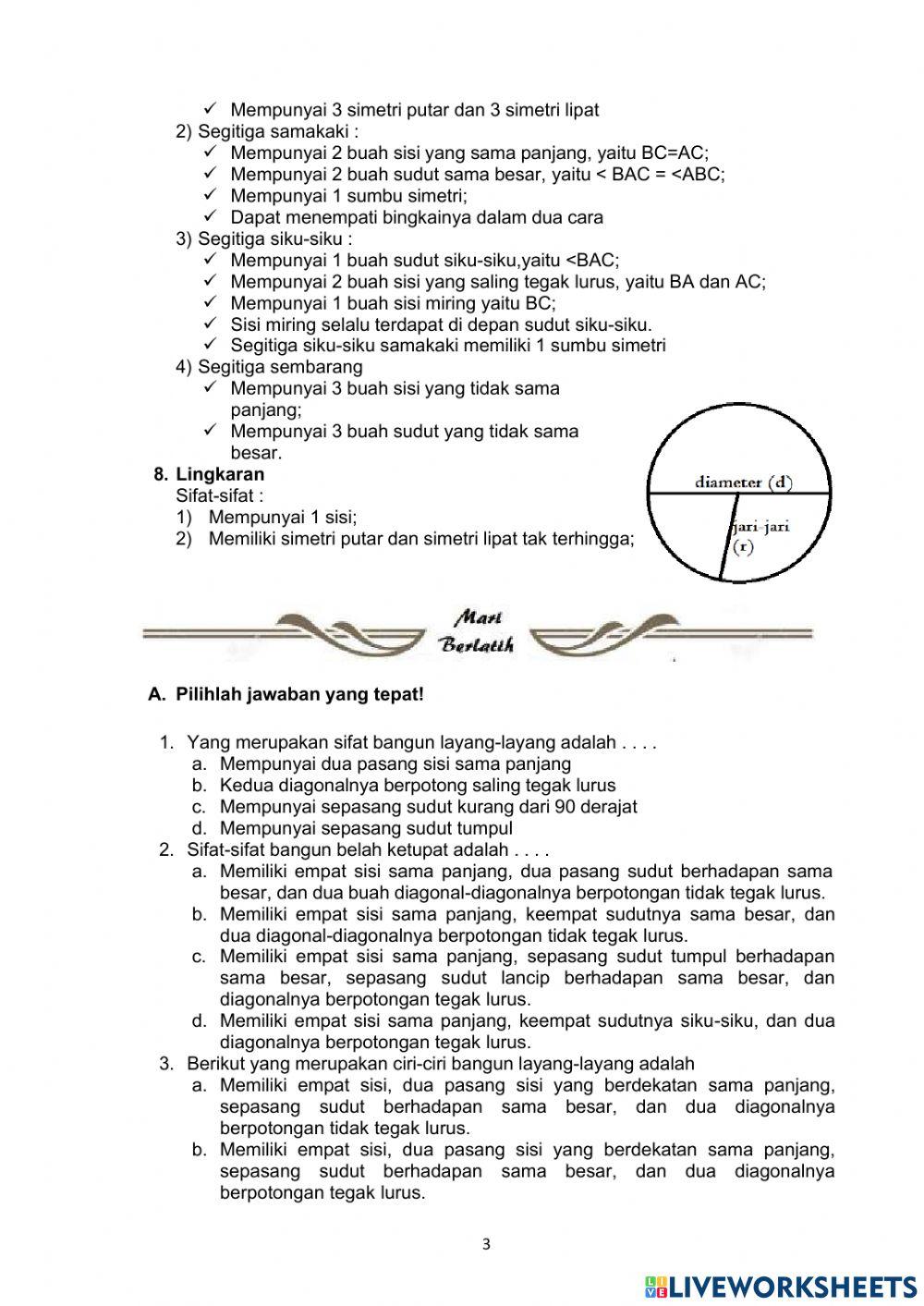 Bangun datar dan pencerminan