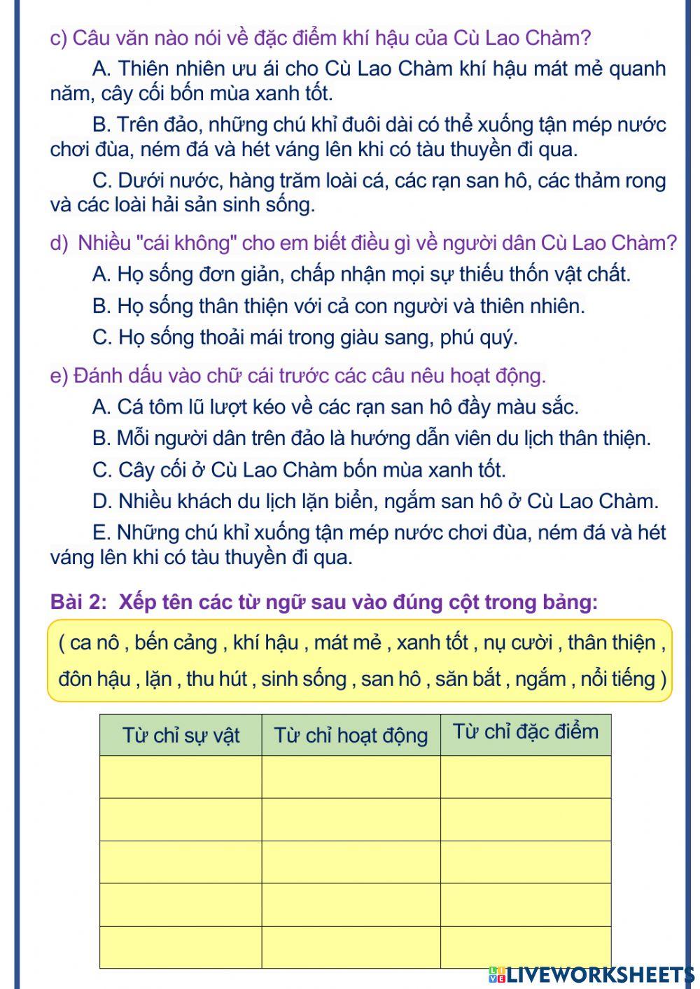 Tiếng Việt 2 (Tuần 34)