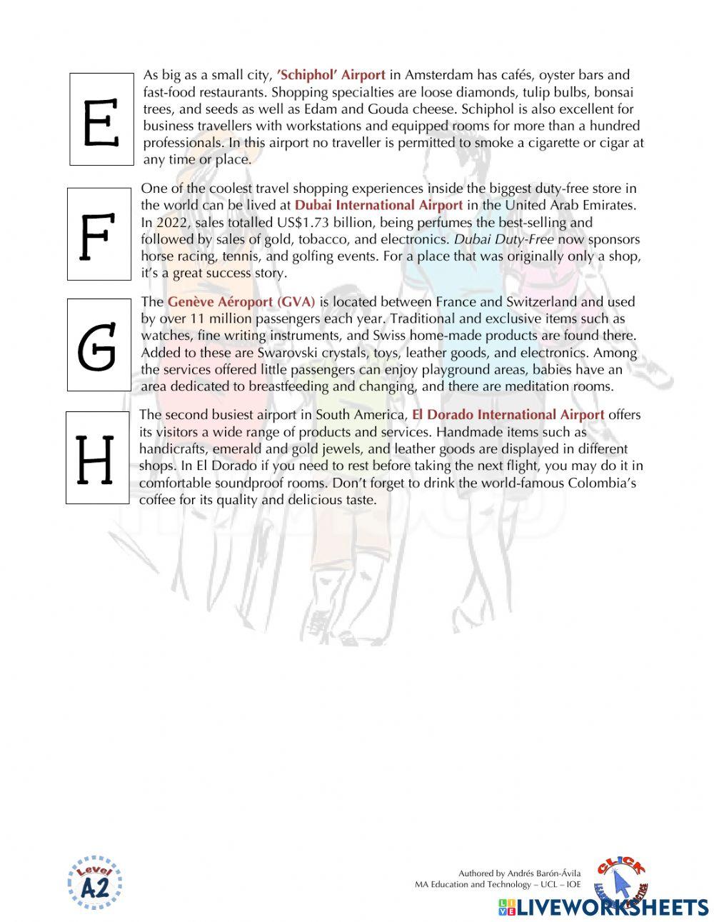 Reading Ex.: Present Simple - Famous Airports