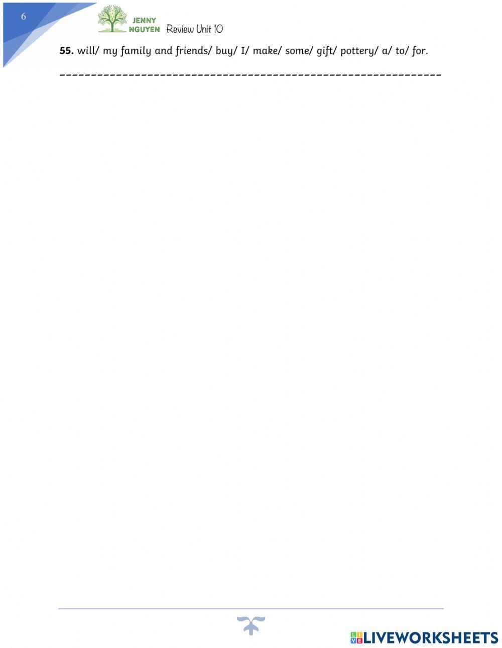 Grade 6-Review Unit 10