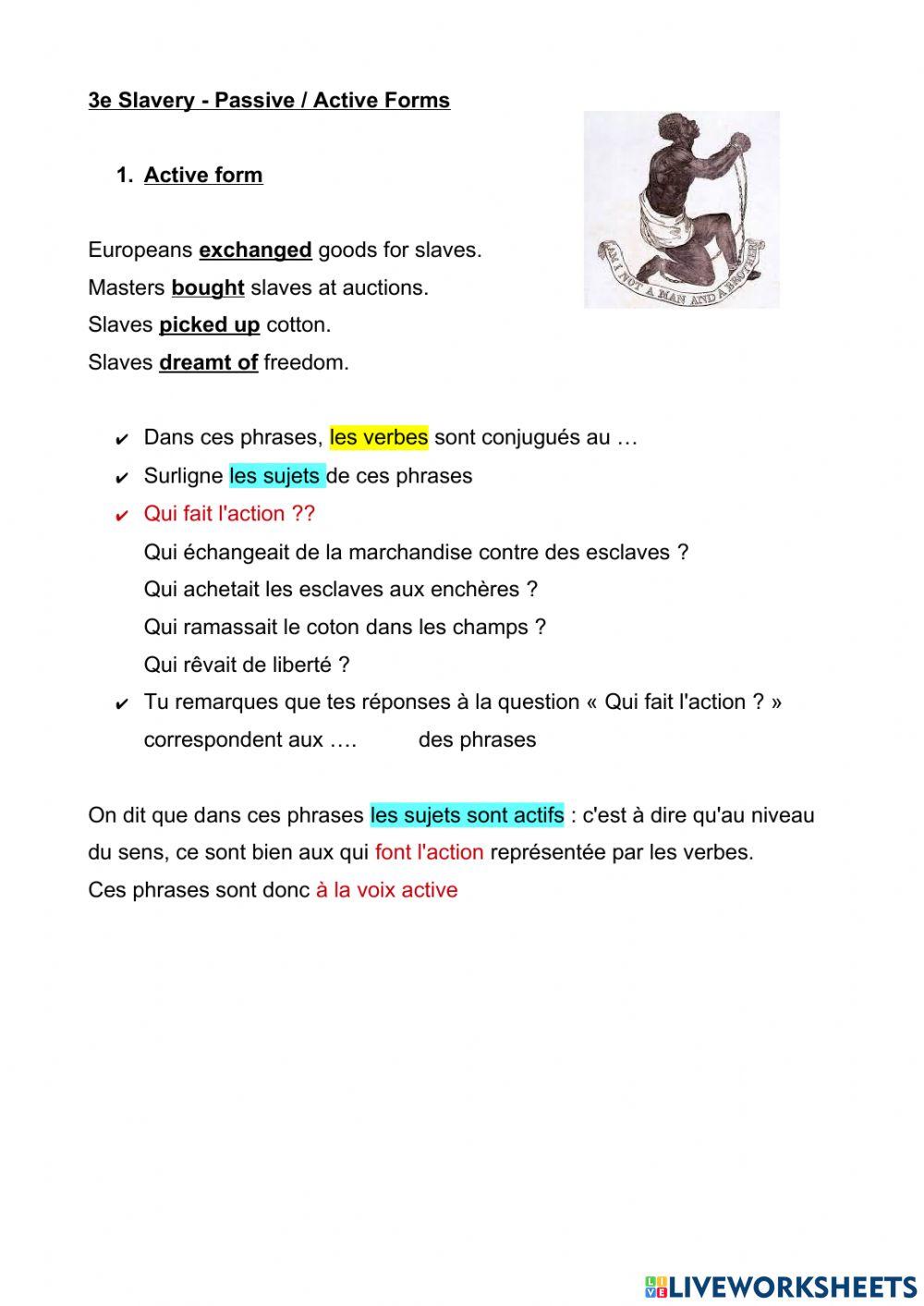 Acitve and passive slavery