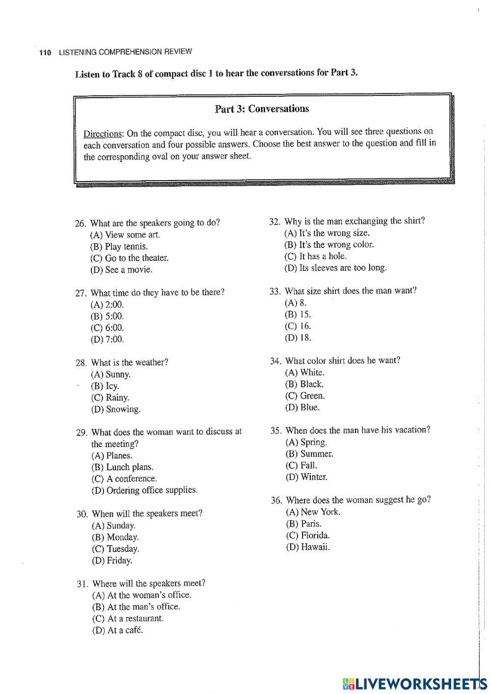 TOEIC Listening (Conversation)
