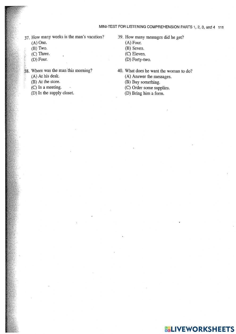 TOEIC Listening (Conversation)
