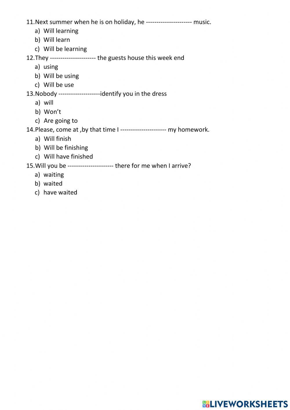 English grammar Future tense