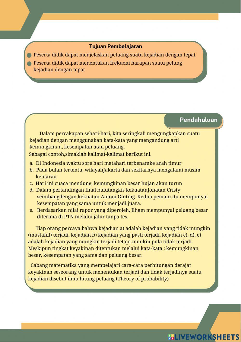 LKPD Peluang pertemuan 2