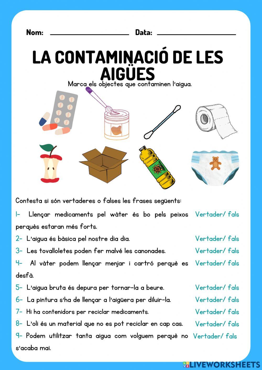 La contaminació de les aigües