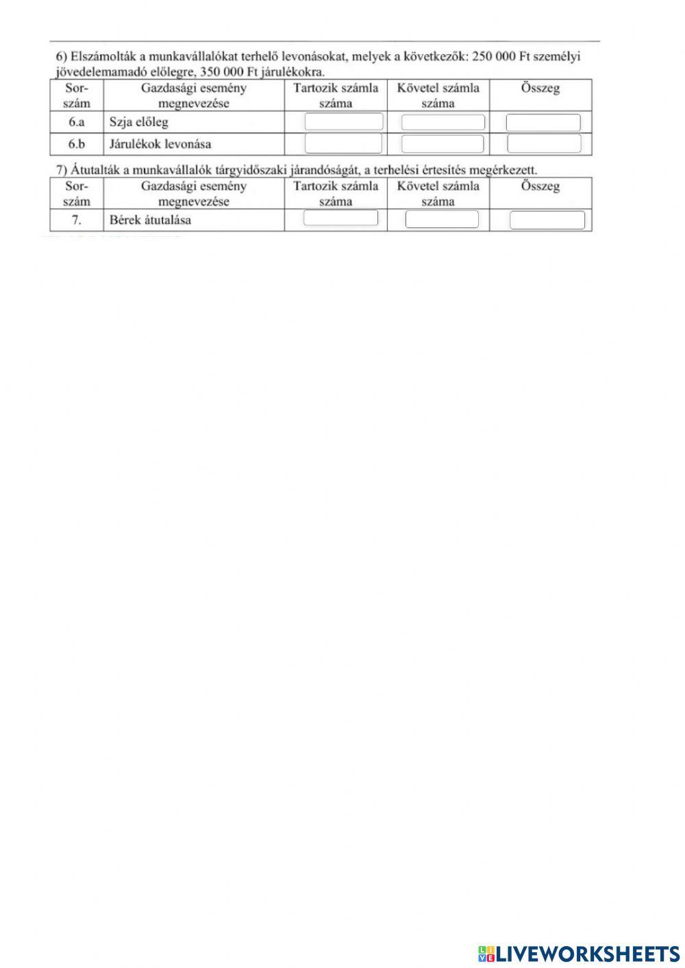 Komplex könyvelési feladat 1.