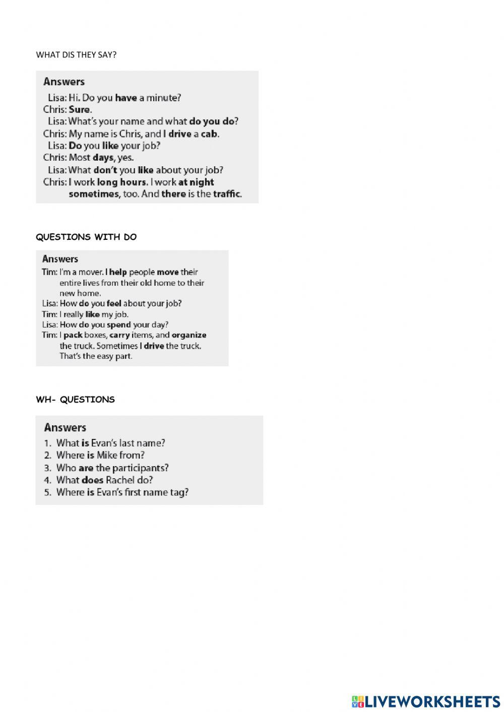 Interchange 1 Unit 2 Video Exercise