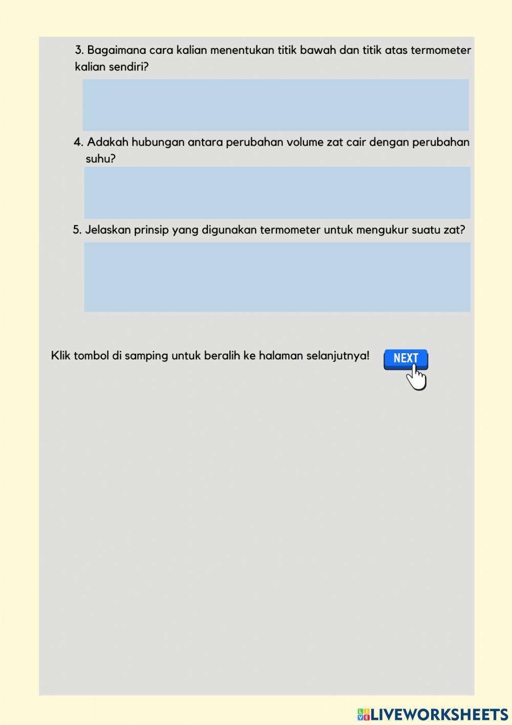 Lanjutan (1) LKPD 1 : SUHU