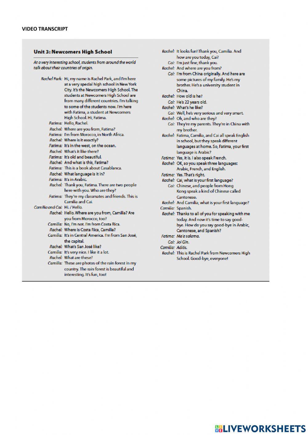 Interchange Intro Unit 3