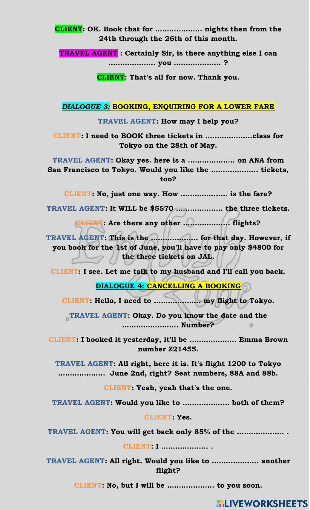 At the travel agency