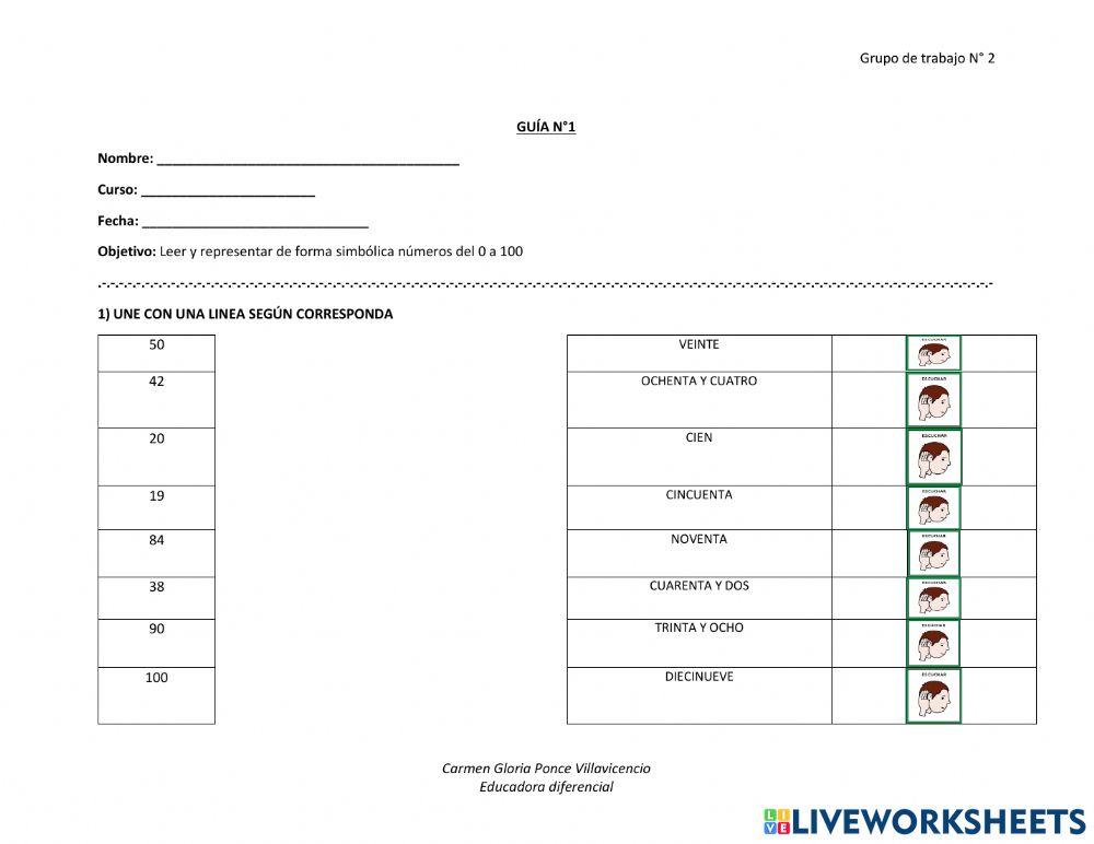 Lectura y escritura de números