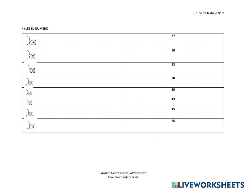 Lectura y escritura de números