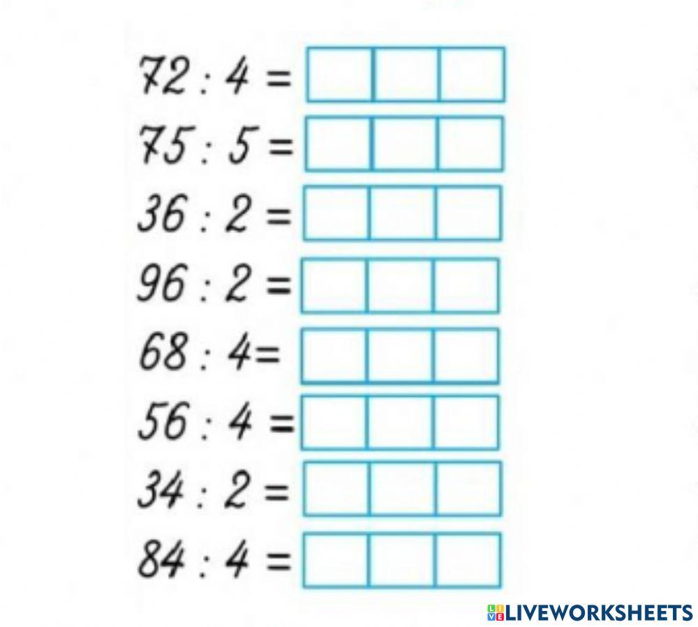 Ділення двоцифрових чисел на одноцифрове
