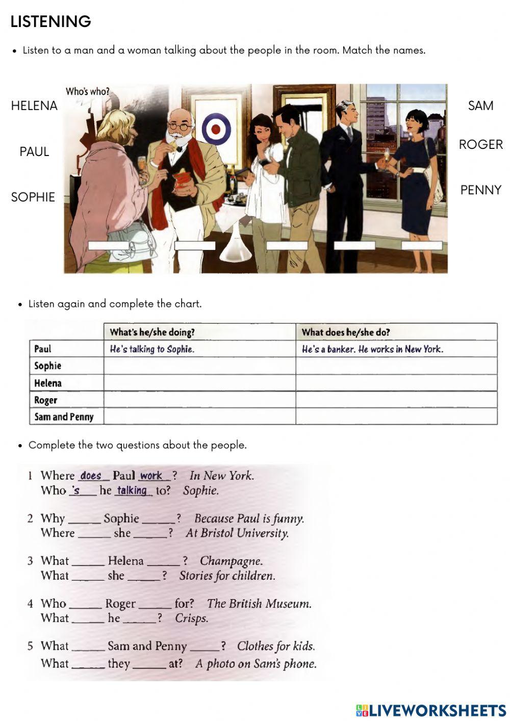 Listening: who-s who?