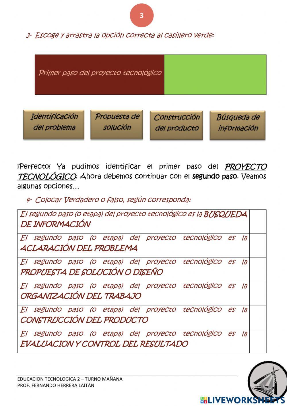 Primeras etapas del proyecto tecnológico
