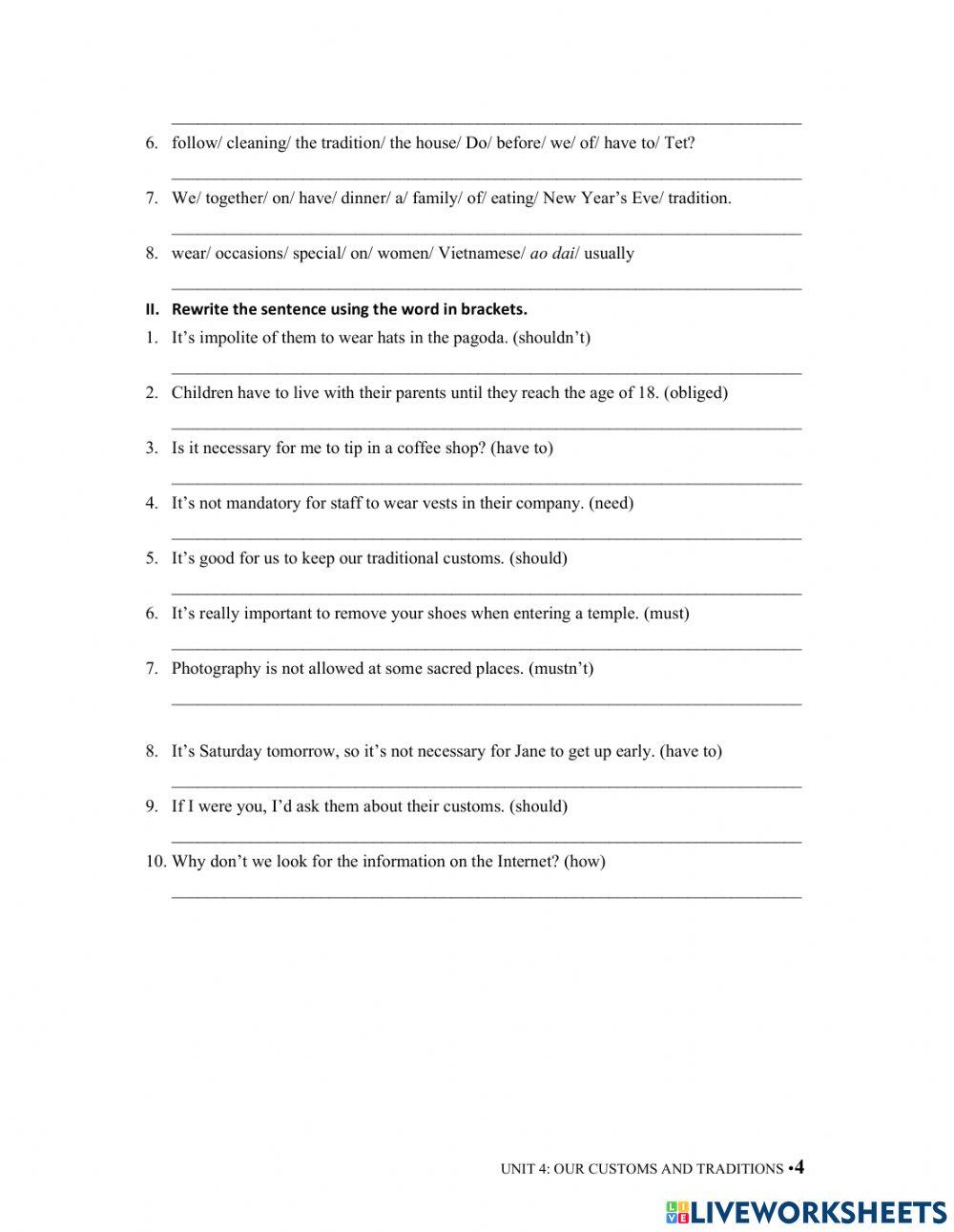 G8 U4 MLH Speaking Reading Writing worksheet Live Worksheets