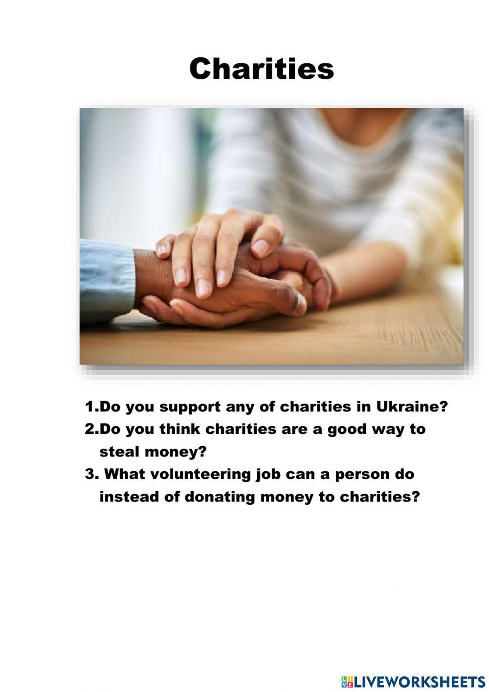 Charities strong adjectives