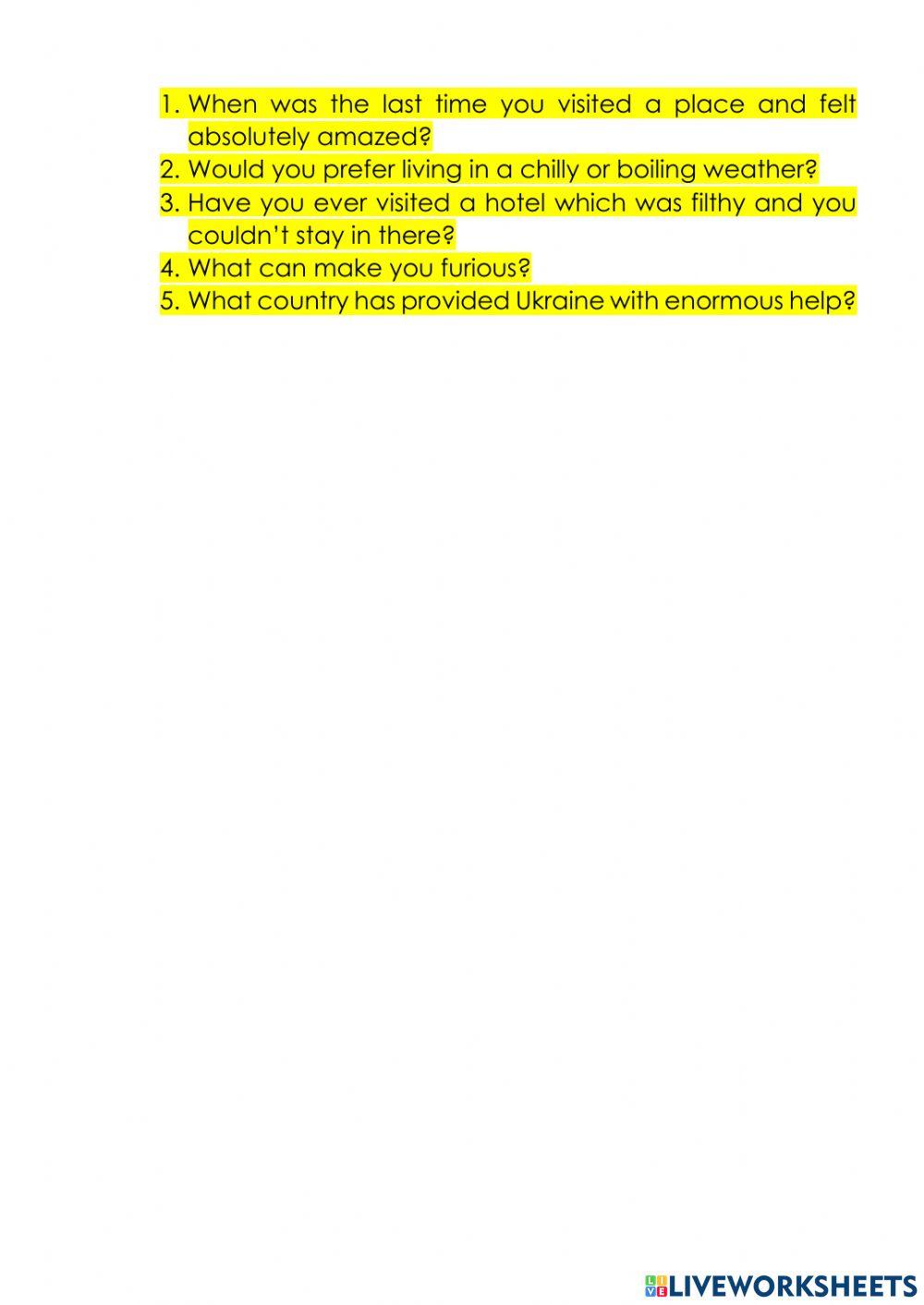 Charities strong adjectives