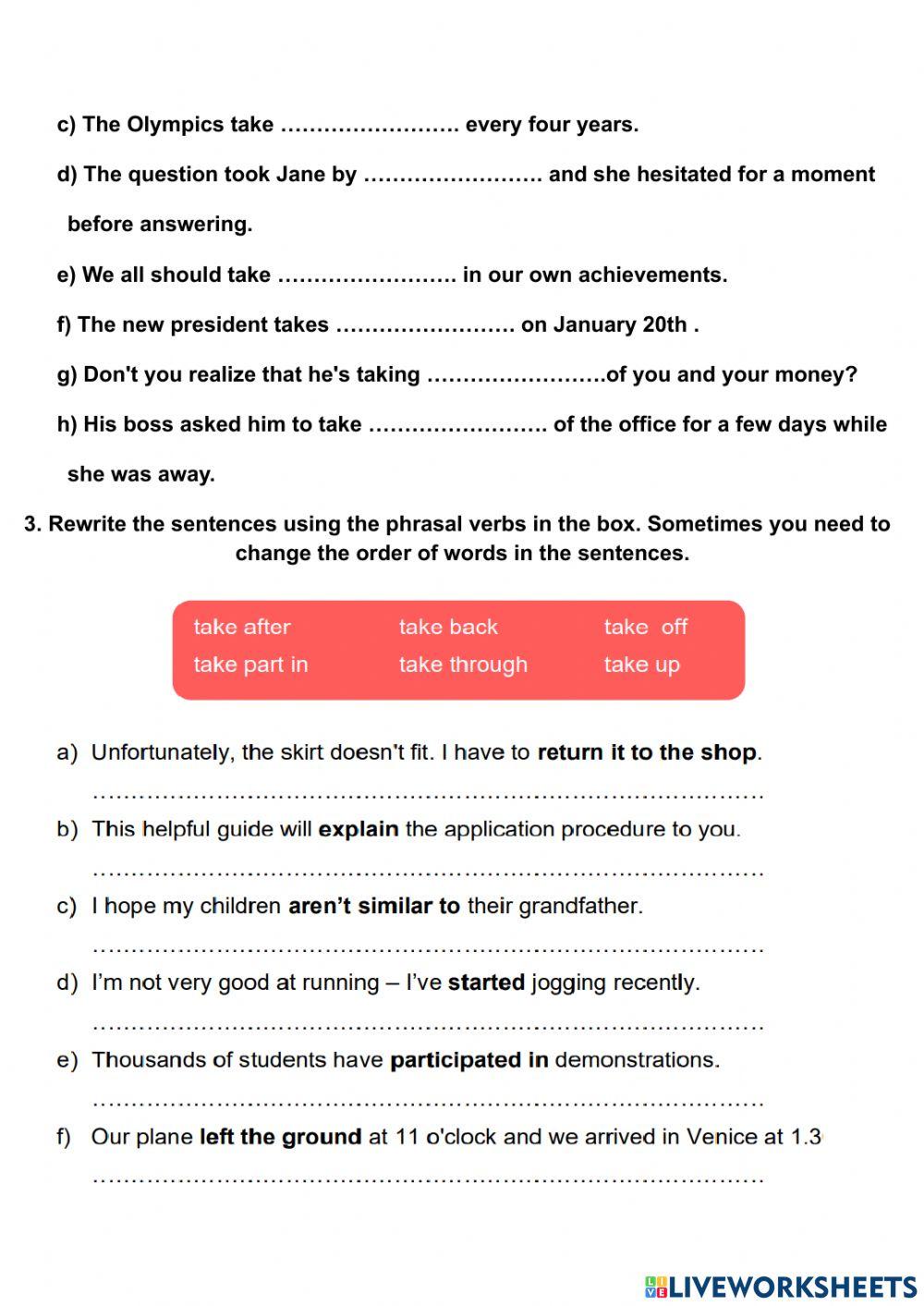 Take - common phrases in English