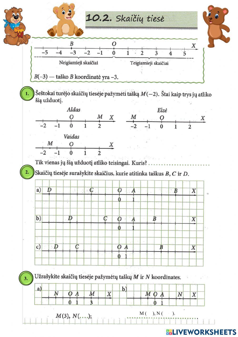 Skaičių tiesė  6 klasei