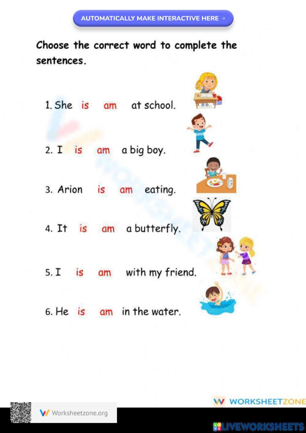 Simple Present Tense- Am, is or are