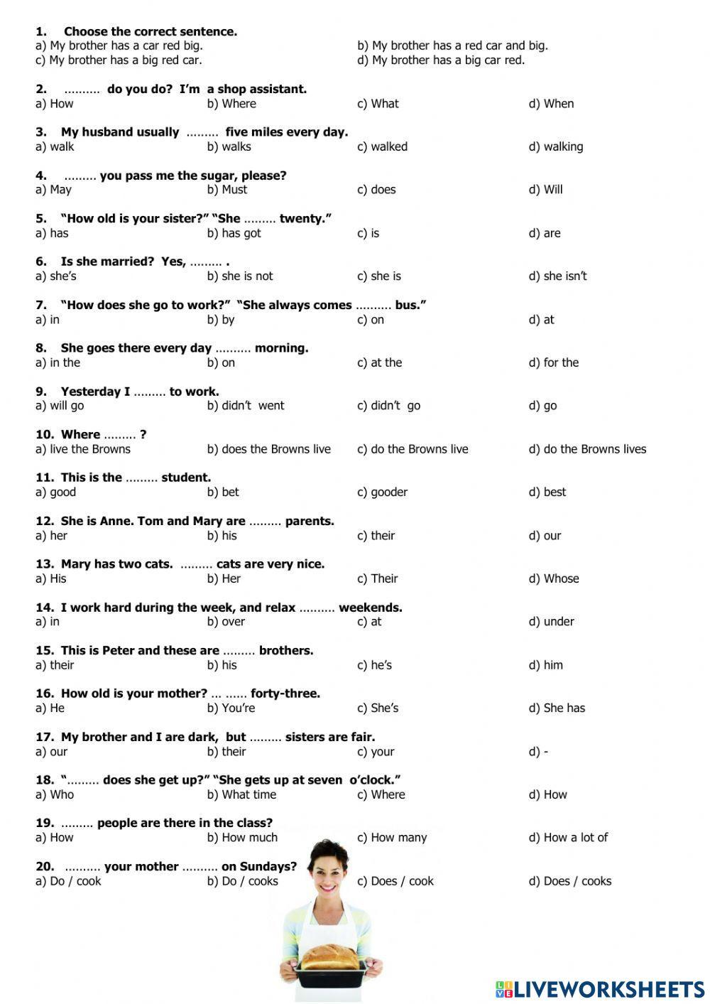 Present simple worksheet