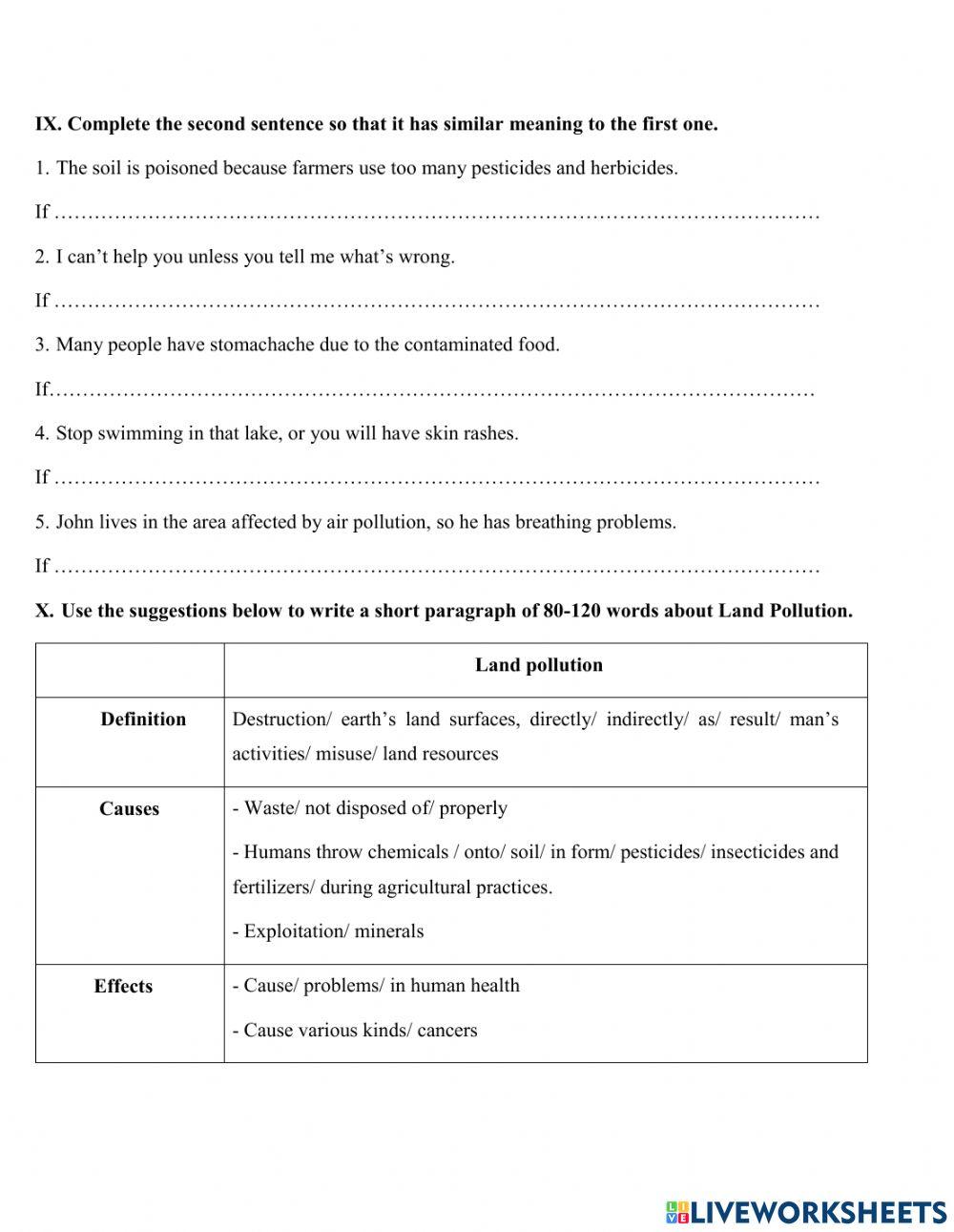 Practice test - Unit 7 - Pollution