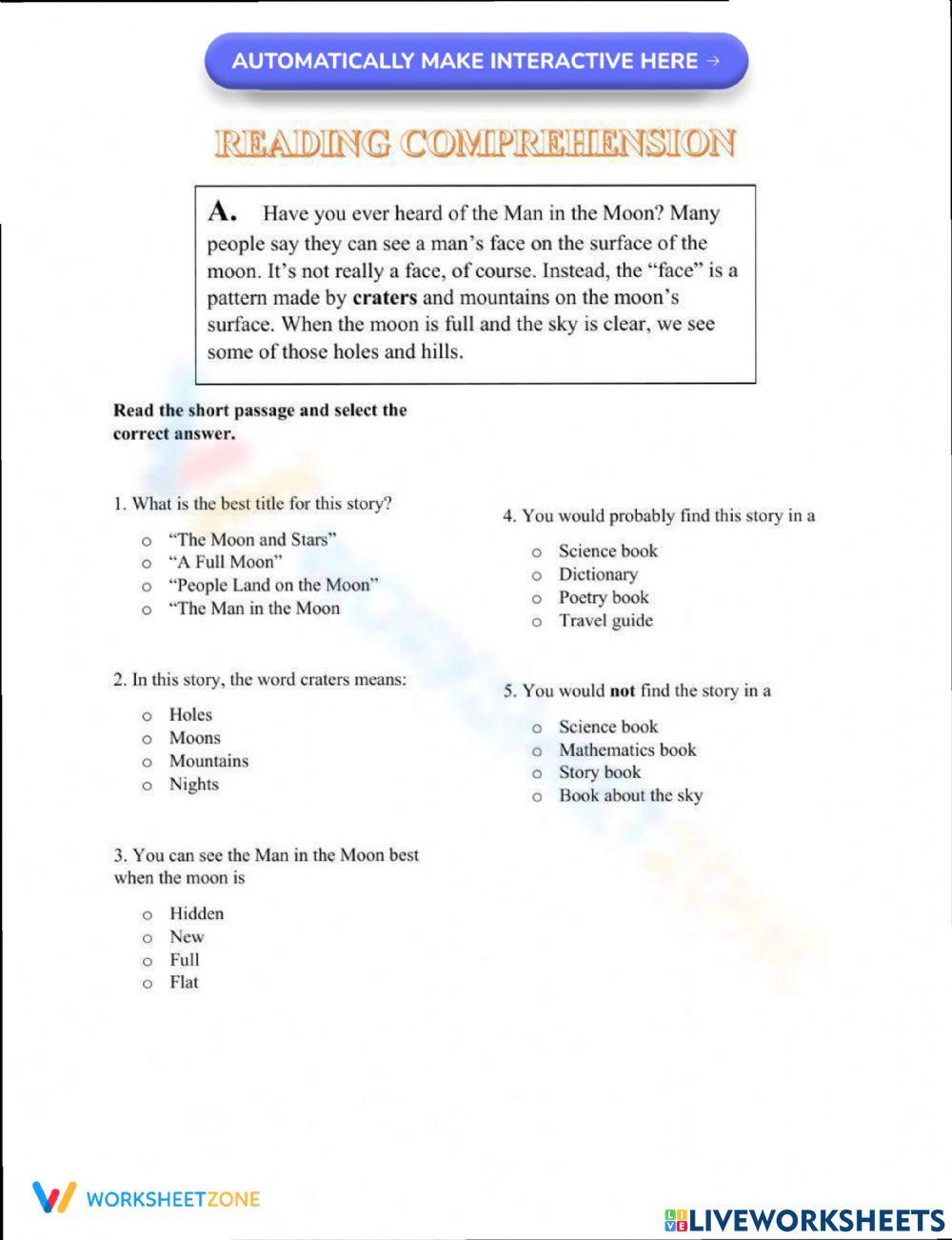 Reading Comprehension