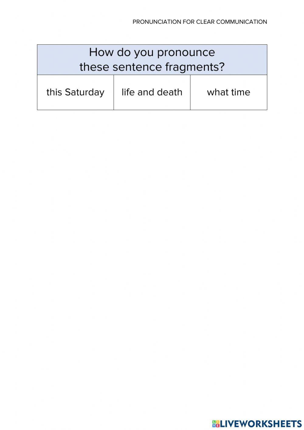 Pronunciation – Linking consonants to consonants